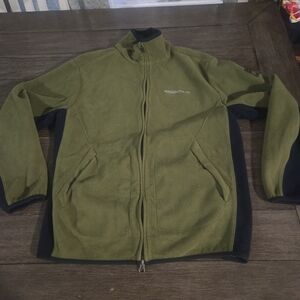 Men's Green and Black Fleece Jacket Vintage Nautica
